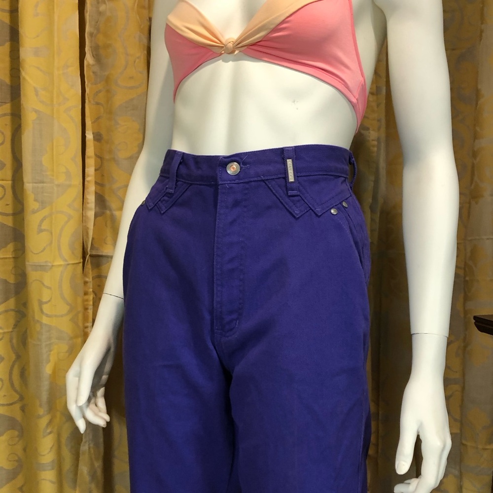 Vintage Purple Rockies Hi Rise Yolk Waist Tapered Leg Rocky Mountain Jeans
